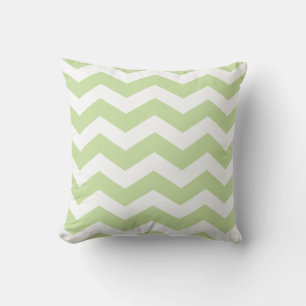 Green Chevron Pattern Throw Pillows