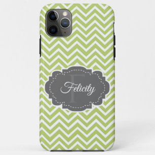 Green Chevron Personalised iPhone Case