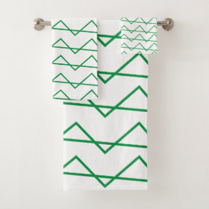 Green Chevron Stripe Pattern  Bath Towel Set