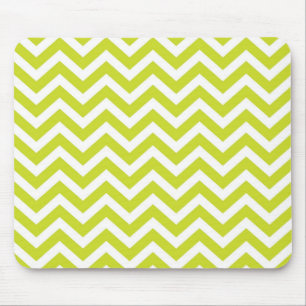 Green Chevron Stripe Pattern Mouse Pad