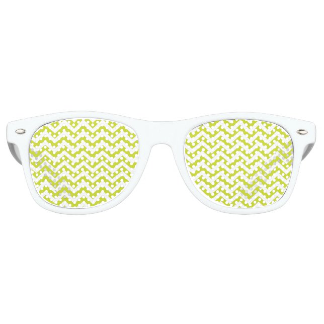 Green Chevron Stripe Pattern Retro Sunglasses (Front)
