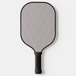 Green chevron stripes on grey pickleball paddle