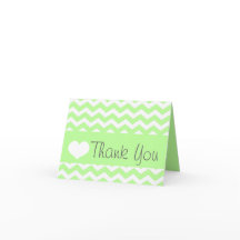 Green Chevron Thank You Note