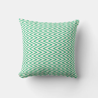 Green Chevron Zigzag Pattern Throw Pillow