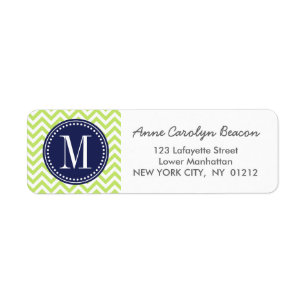 Green Chevron Zigzag Personalised Monogram