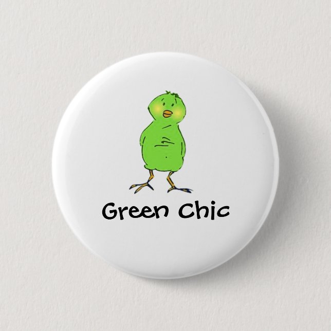 Green Chic 6 Cm Round Badge (Front)