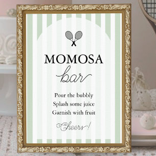 Green Chic Tennis Baby Shower Momosa Bar Sign