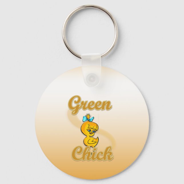 Green Chick Key Ring (Front)
