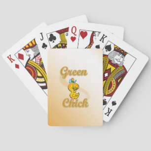 Green Chick Playing Cards