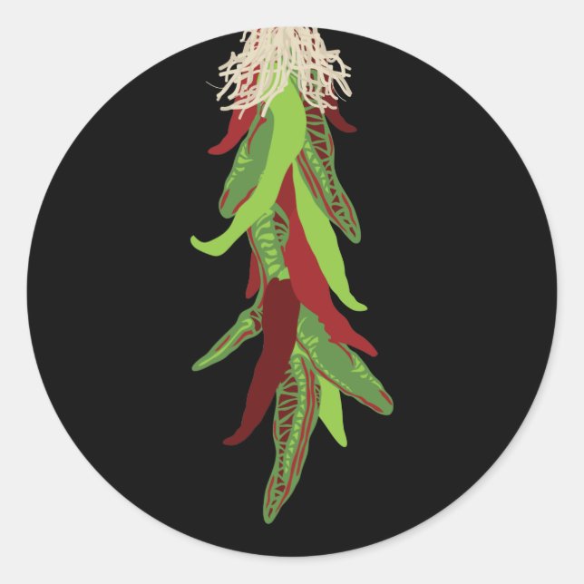 green chile peppers classic round sticker (Front)