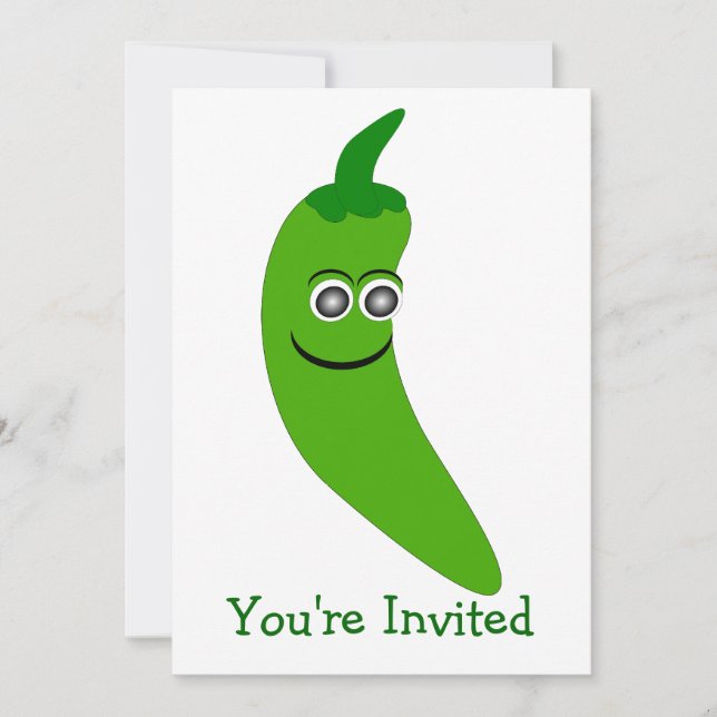 Green Chilli Pepper Any Occasion Invitation (Front)