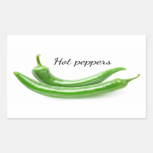 Green chilli peppers rectangular sticker