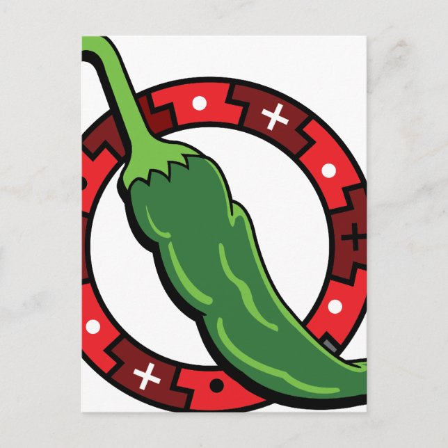 Green Chilli Red Ring Graphic Image.png Postcard (Front)