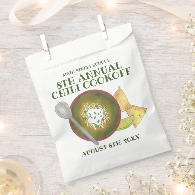 Green Chilli Verde Chilli Cookoff Cook-Off Food Favour Bags (Clipped)