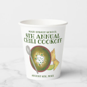 Green Chilli Verde Chilli Cookoff Cook-Off Food Paper Cups
