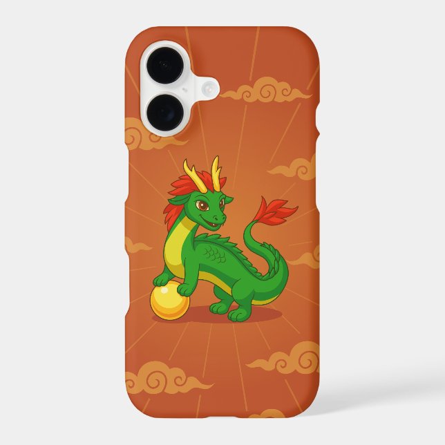 Green Chinese Dragon Custom Name Red (Back)