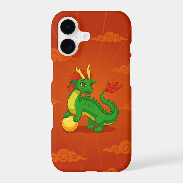 Green Chinese Dragon Custom Name Red (Back)