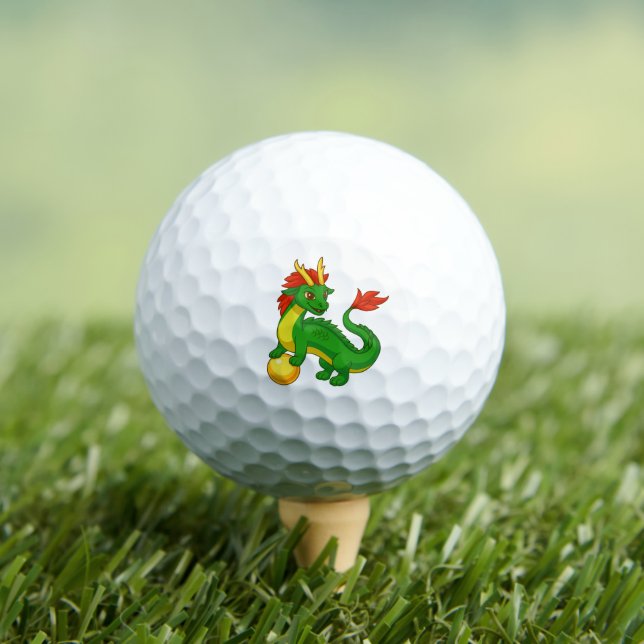 Green Chinese Dragon Golf Balls (Insitu Tee)