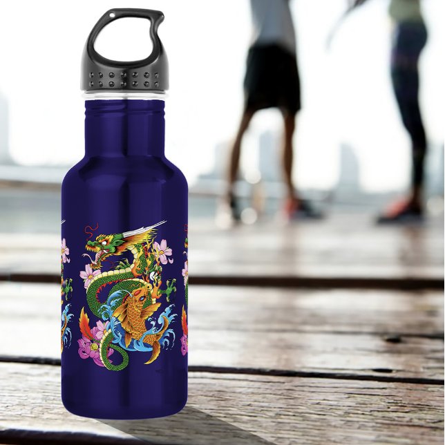 Green Chinese Dragon Koi 532 Ml Water Bottle (Creator Uploaded)