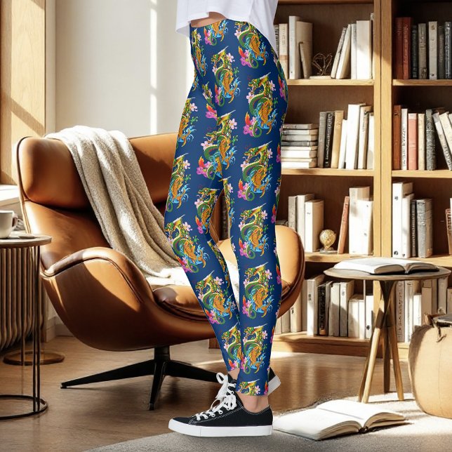 Green Chinese Dragon Koi Leggings (Creator Uploaded)