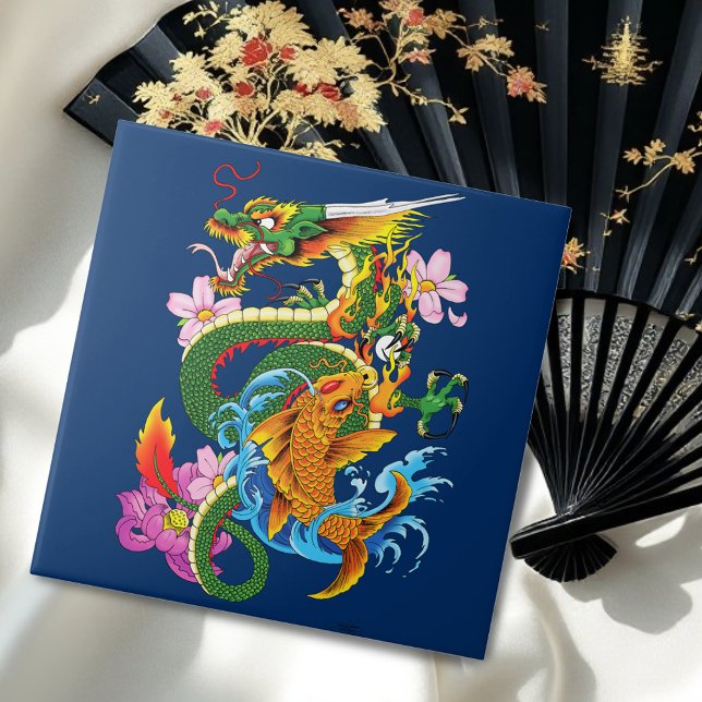 Green Chinese Dragon Koi Tile (Creator Uploaded)