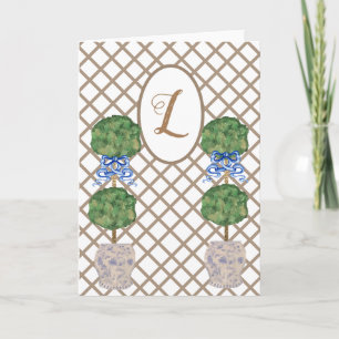 Green Chinoiserie Ginger Jar Jars Topiary Basket  Card