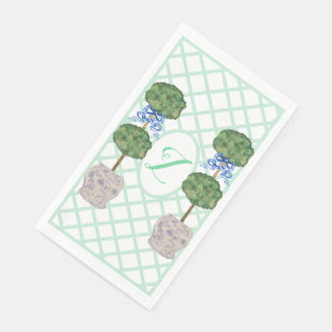 Green Chinoiserie Ginger Jar Jars Topiary  Napkin