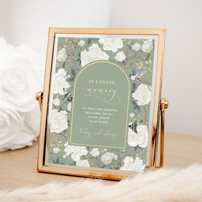 Green Chinoiserie In Loving Memory Wedding Sign (Creator Uploaded)