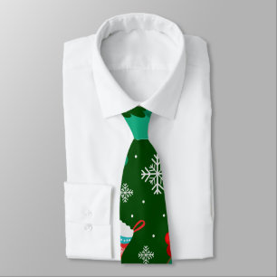 Green Christmas Abstract Pattern Tie