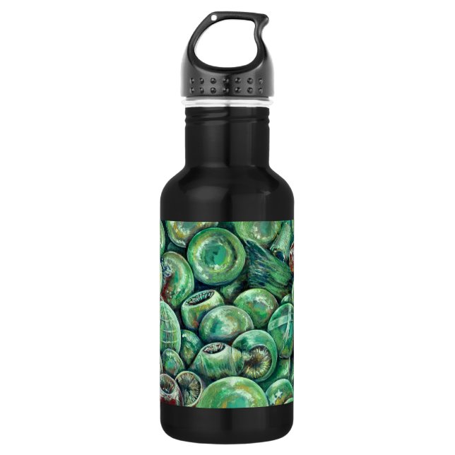 Green Christmas Balls 532 Ml Water Bottle (Front)
