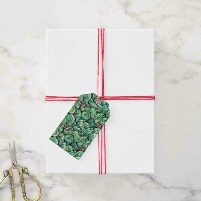Green Christmas Balls Gift Tags (With Twine)