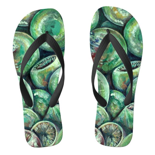 Green Christmas Balls Jandals (Footbed)