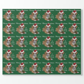 Green Christmas Boxer puppy wrapping paper (Flat)