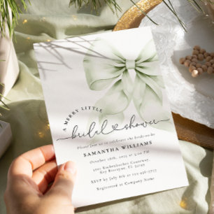 Green Christmas Bridal Shower Invitation
