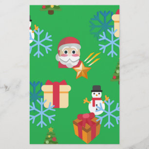green christmas emoji stationery