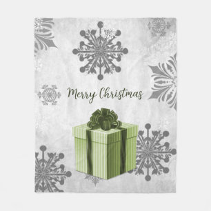 Green Christmas Gift Holiday Fleece Blanket
