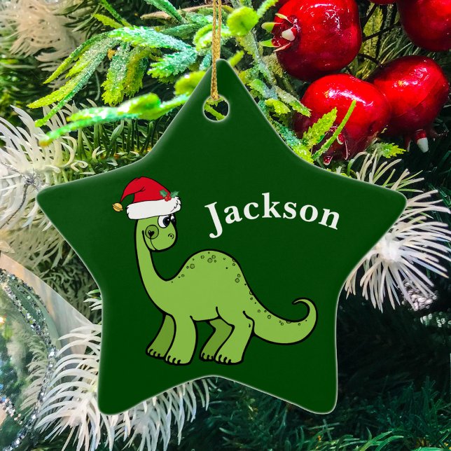 Green Christmas Kids Dinosaur Ceramic Tree Decoration (Creator Uploaded)