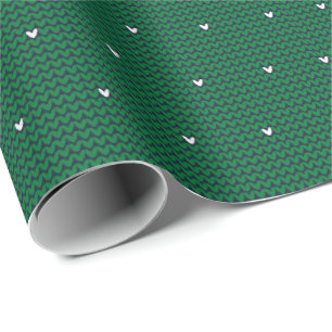 Green Christmas Knit Design  Wrapping Paper