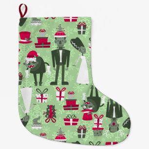 green christmas monster bride frankenstein large christmas stocking