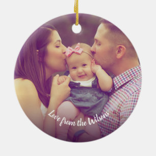 Green Christmas Ornament with personalised photo