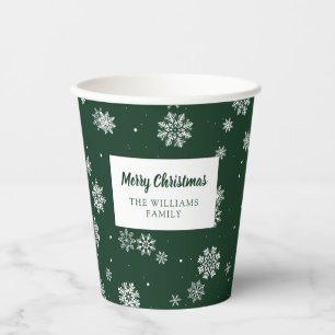Green Christmas Paper Cups