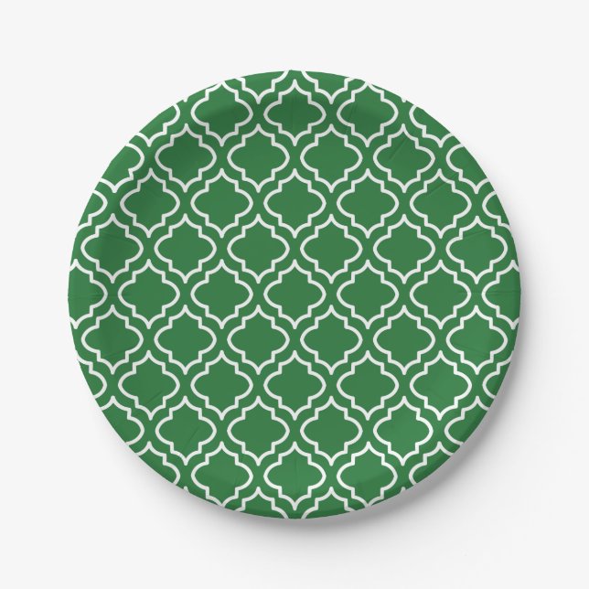 Green Christmas Paper Plates (Front)