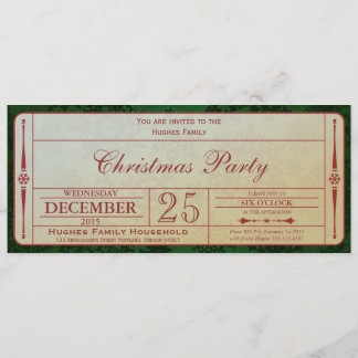 Green Christmas Party Invitation