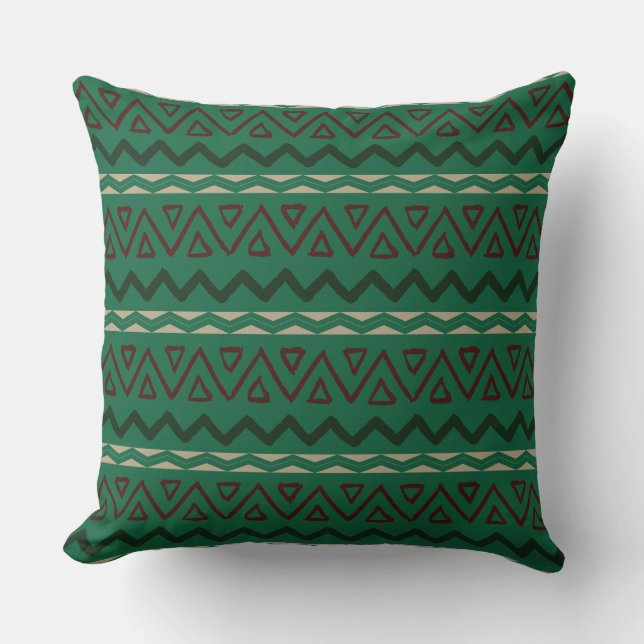 Green Christmas Pattern Cushion (Front)