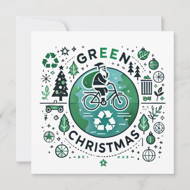 Green Christmas - Santa and Recycling Design (Front)