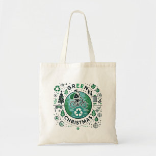 Green Christmas - Santa and Recycling DesignGreen Tote Bag