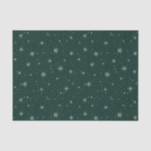 Green Christmas Snow Flakes Tissue Paper