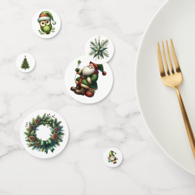 Green Christmas Table Scatter or Confetti (Group)