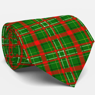 Green Christmas Tartan Plaid Pattern Design  Tie