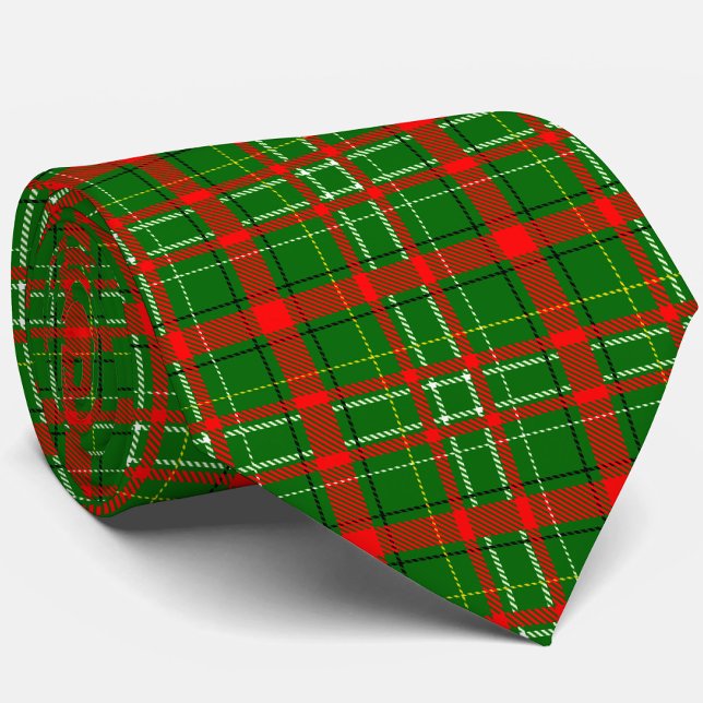 Green Christmas Tartan Plaid Pattern Design  Tie (Creator Uploaded)